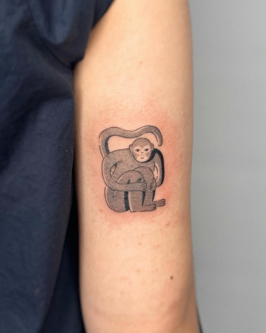 Tattoo by @rouupillon — black_and_grey, dotwork