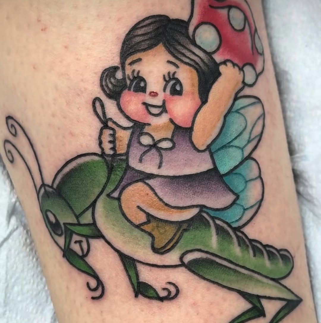 Tattoo by @kara.monstera — new_school, illustrative