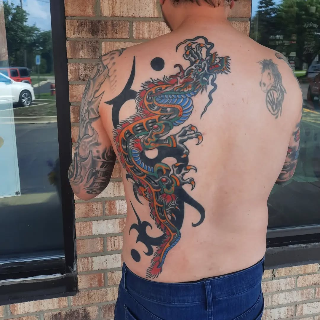 Tattoo by @k8carley_tattoos โ japanese_irezumi, blackwork