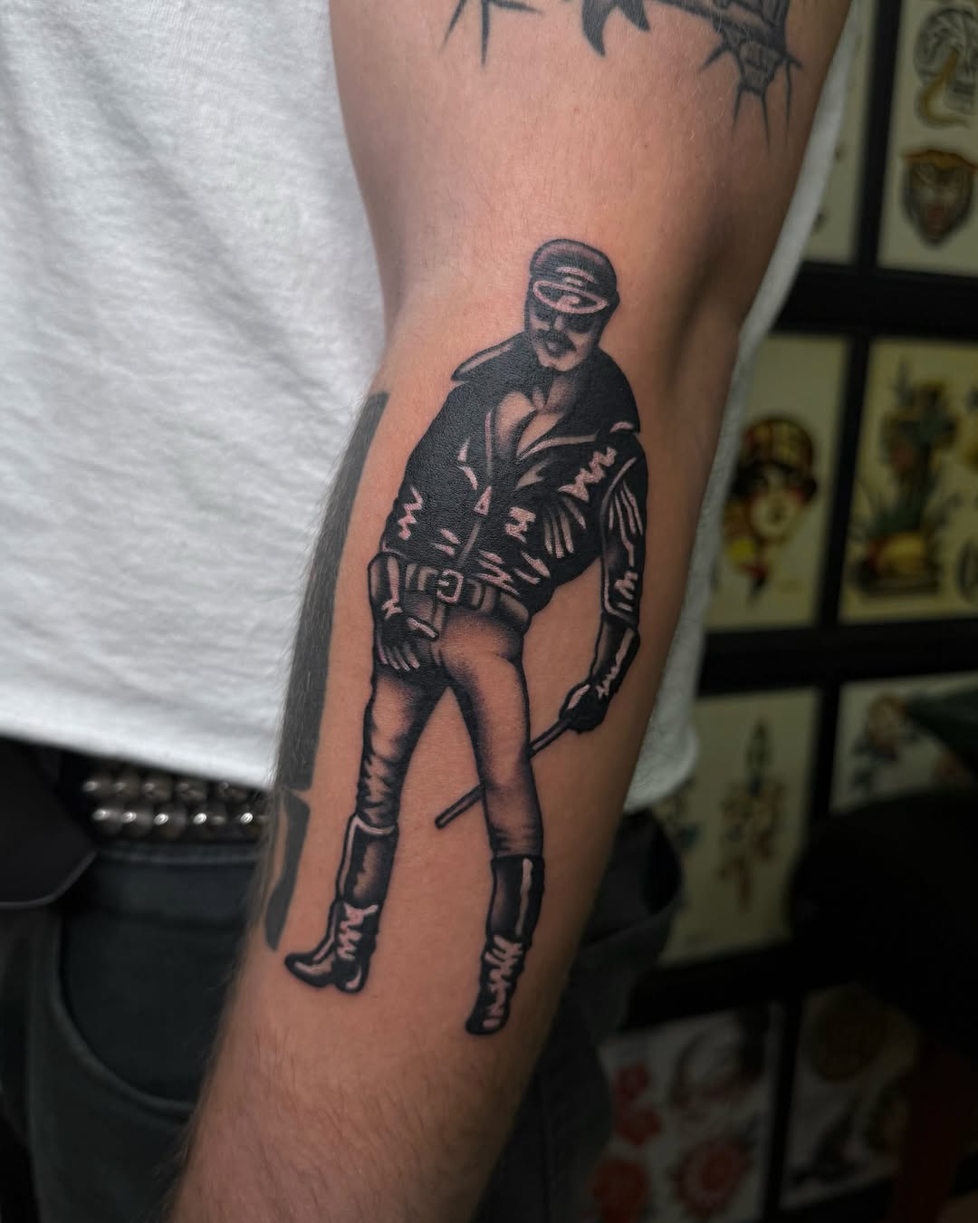 Tattoo by @peachtattoos — american_traditional, black_and_grey