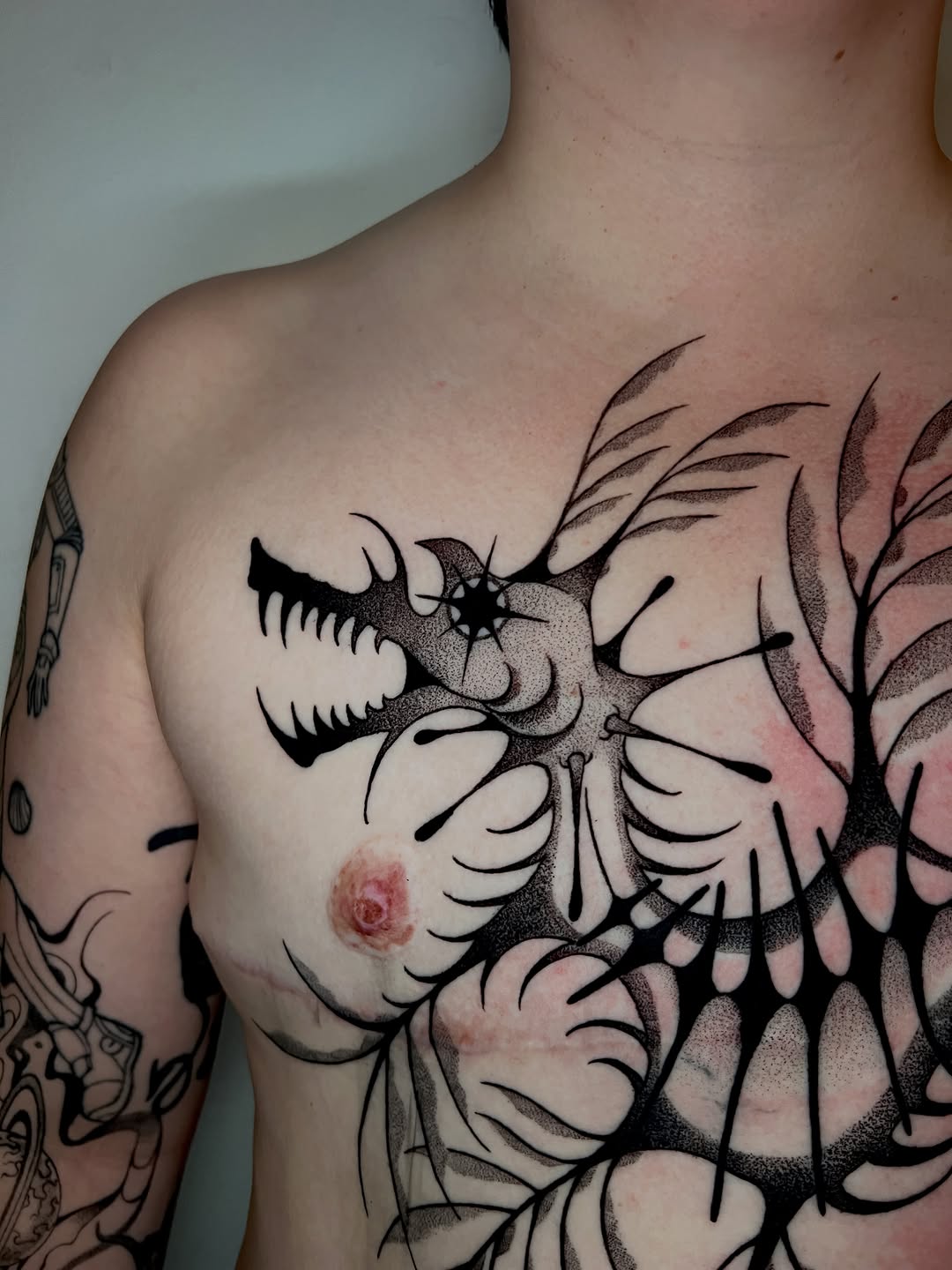 Tattoo by @bloodkimchi β blackwork, dotwork
