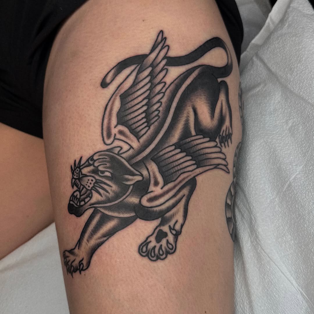 Tattoo by @baby__ugly — american_traditional, black_and_grey