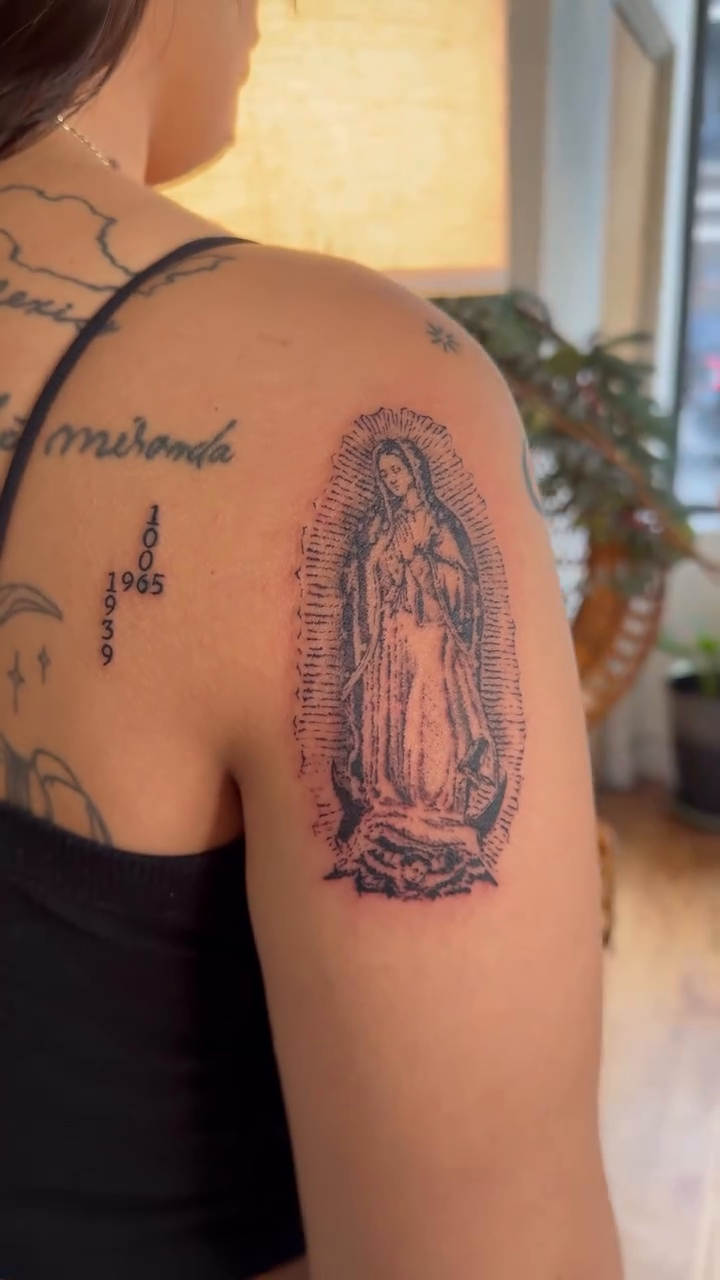 Tattoo by @babymaxyinks — black_and_grey