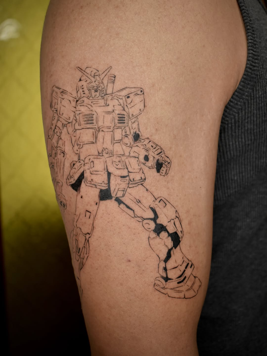 Tattoo by @hanmi.ink — anime, blackwork