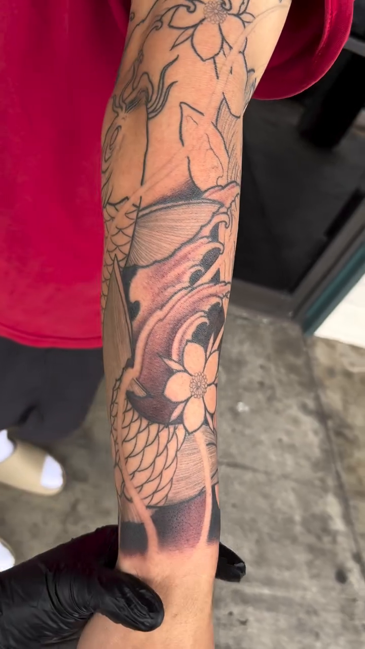 Tattoo by @derekchungtattoos — japanese_irezumi, black_and_grey