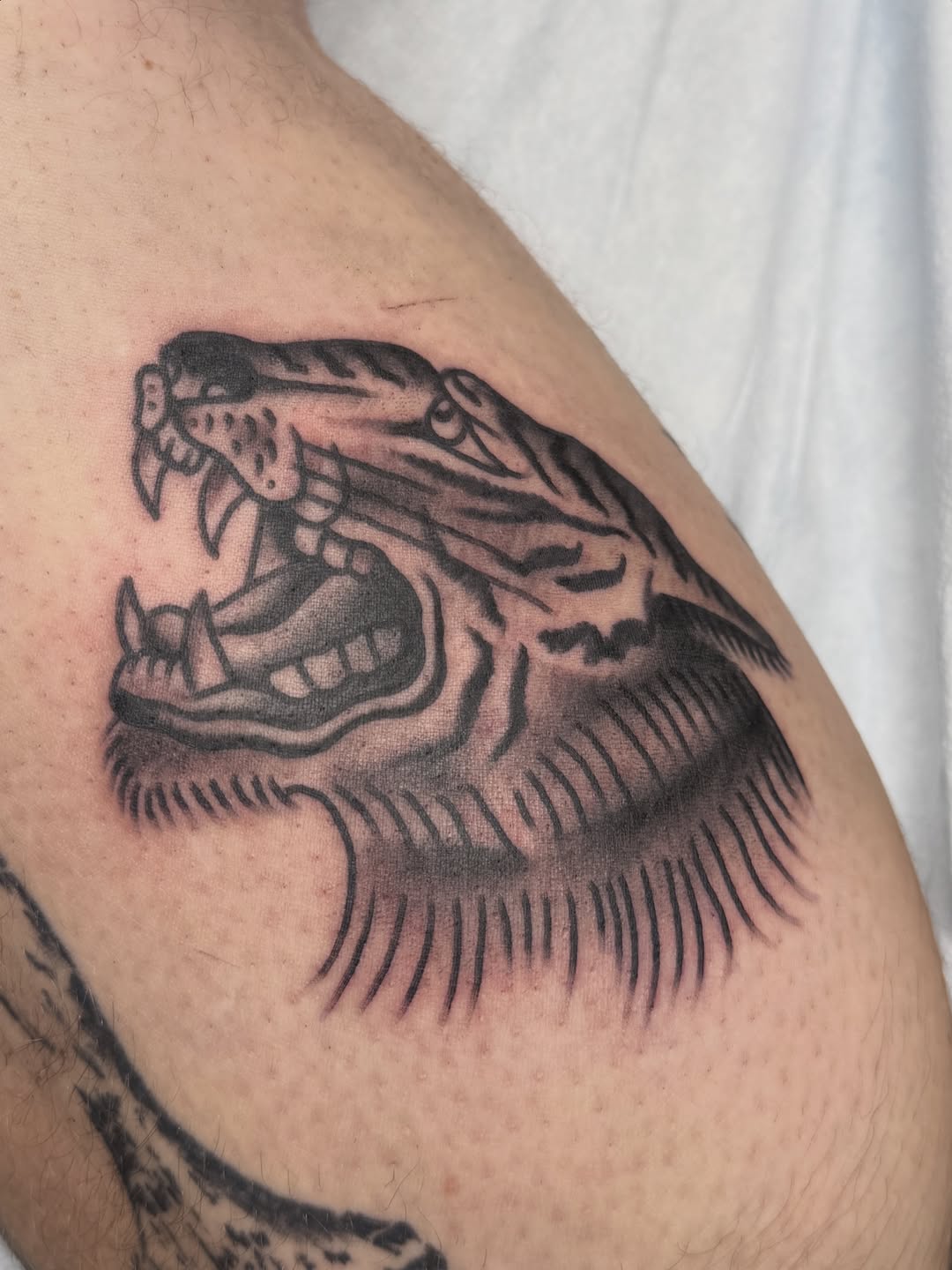 Tattoo by @cmartintattooer — american_traditional, black_and_grey