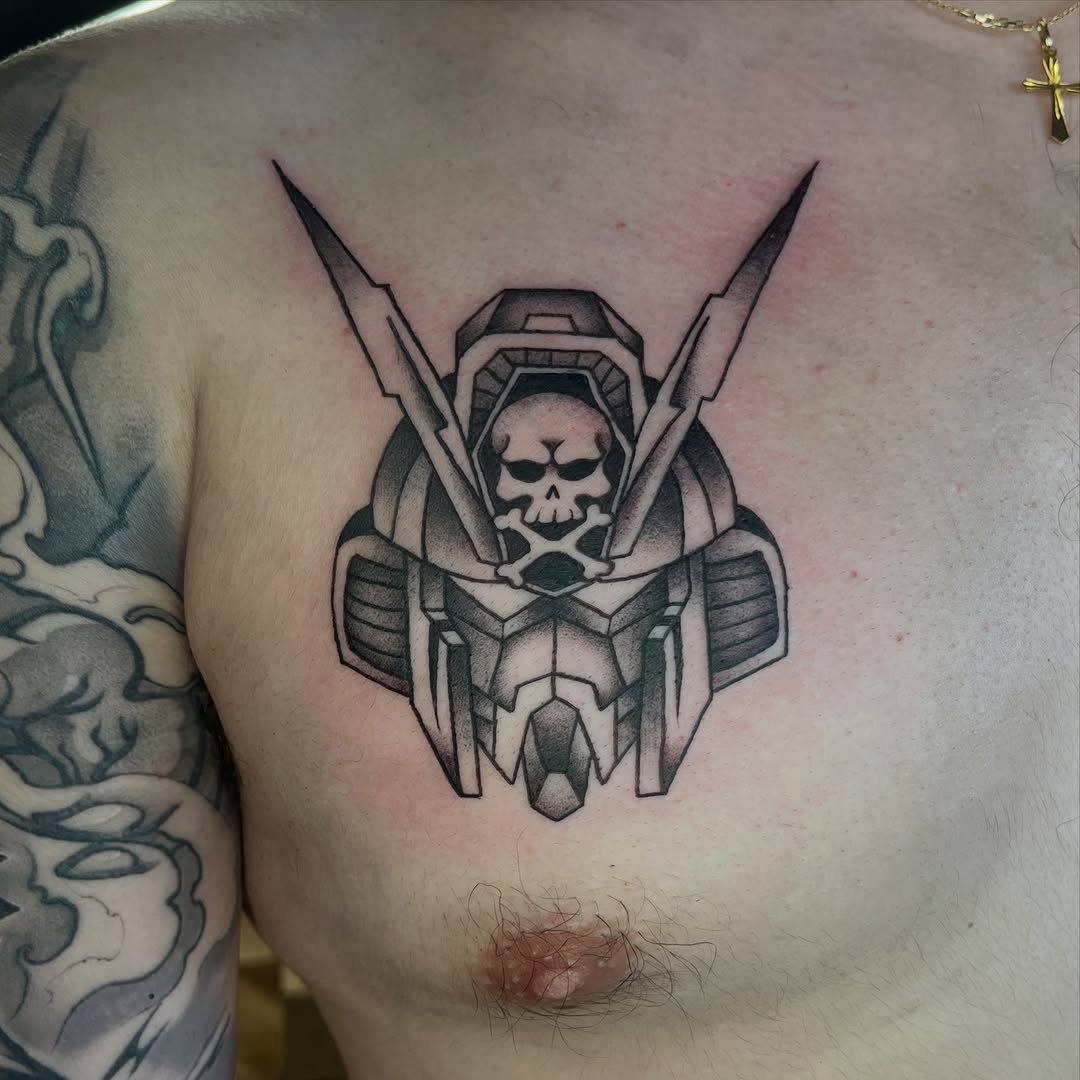 Tattoo by @vapidstar — black_and_grey, geometric