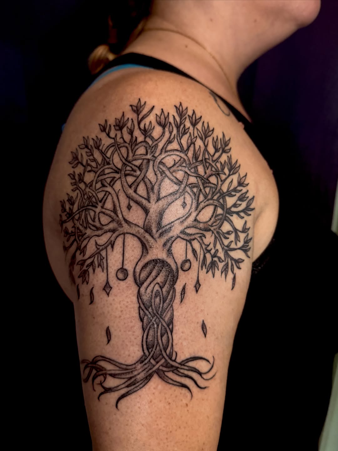 Tattoo by @properbadger — dotwork