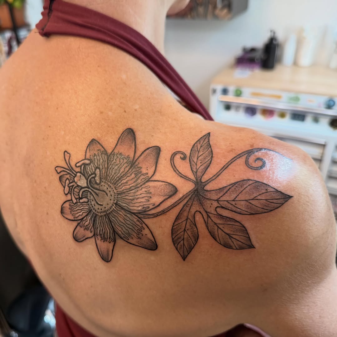 Tattoo by @spicy_sugarrr_tattoos — illustrative, black_and_grey