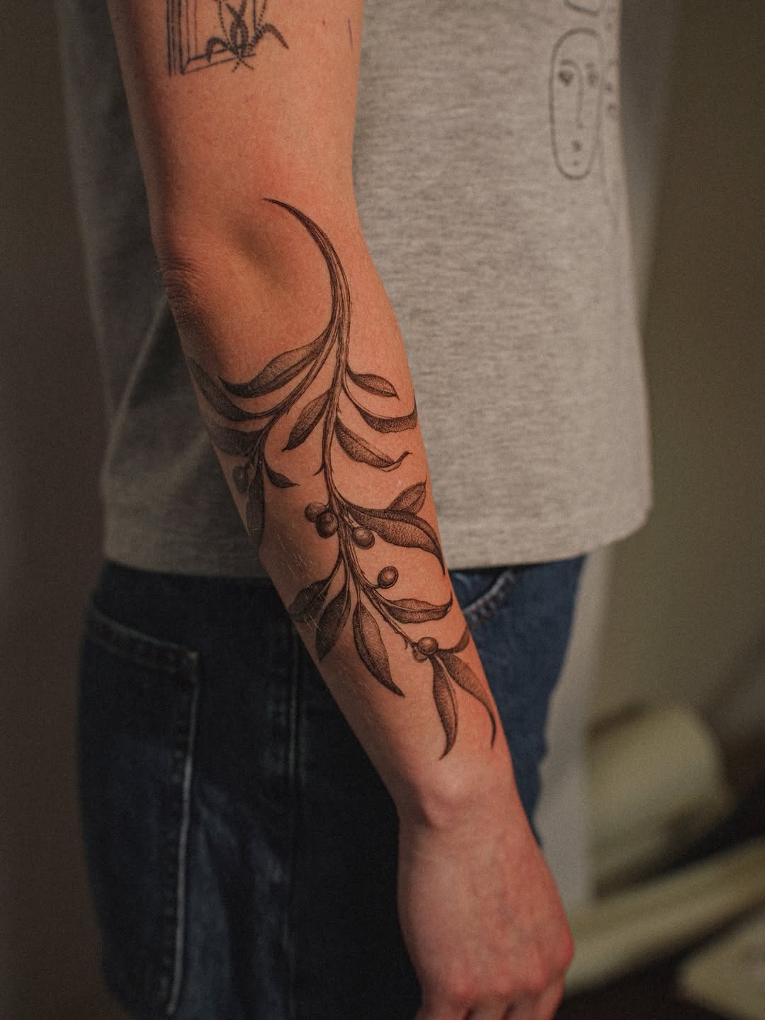 Tattoo by @simwerks — illustrative, dotwork