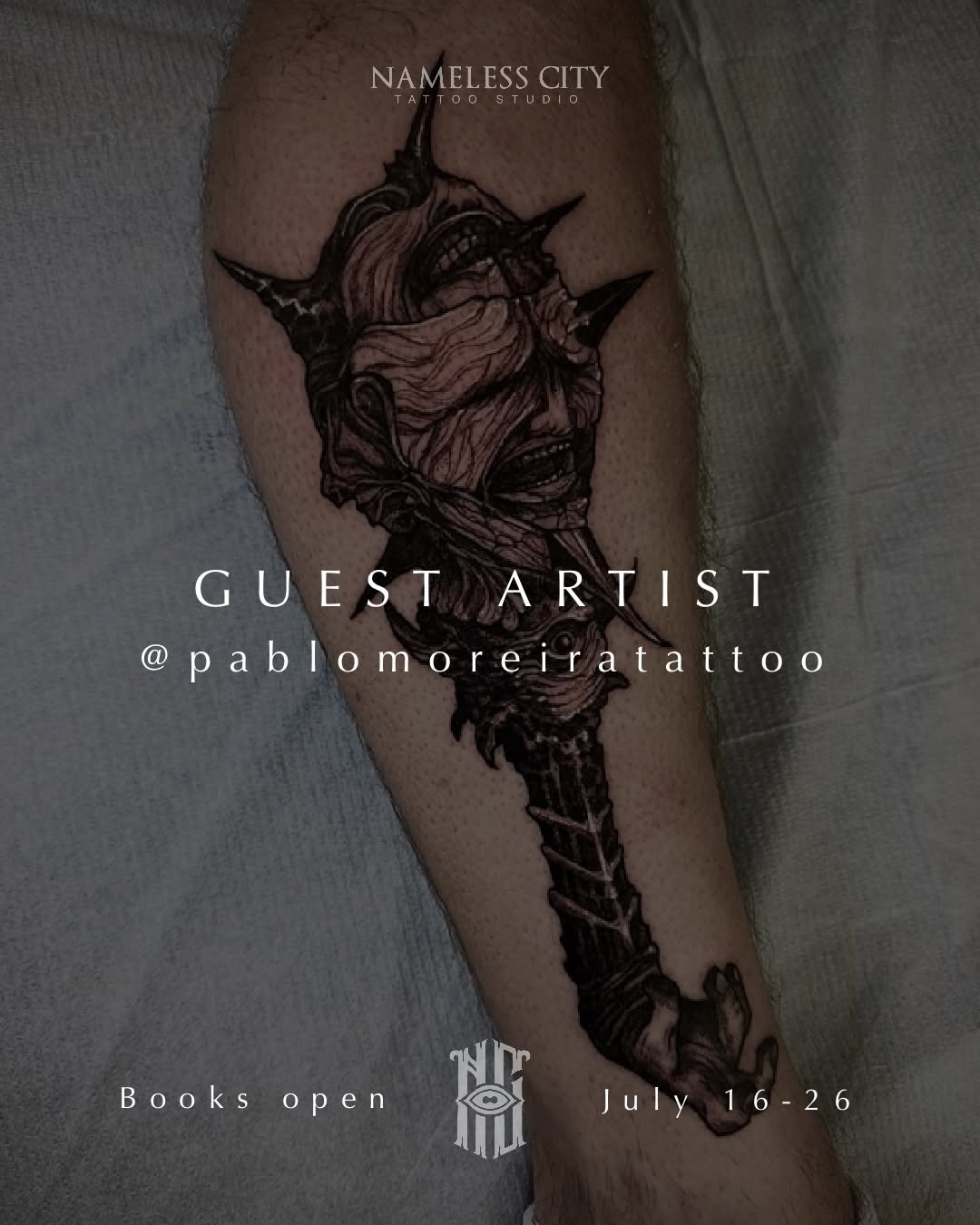 Tattoo by @pablomoreiratattoo — dark_realism, blackwork