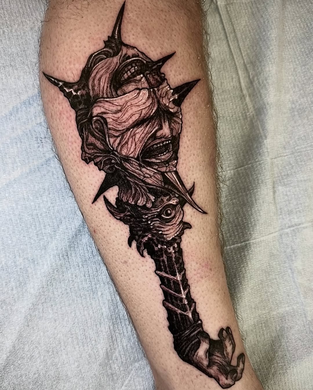 Tattoo by @pablomoreiratattoo — dark_realism, black_and_grey