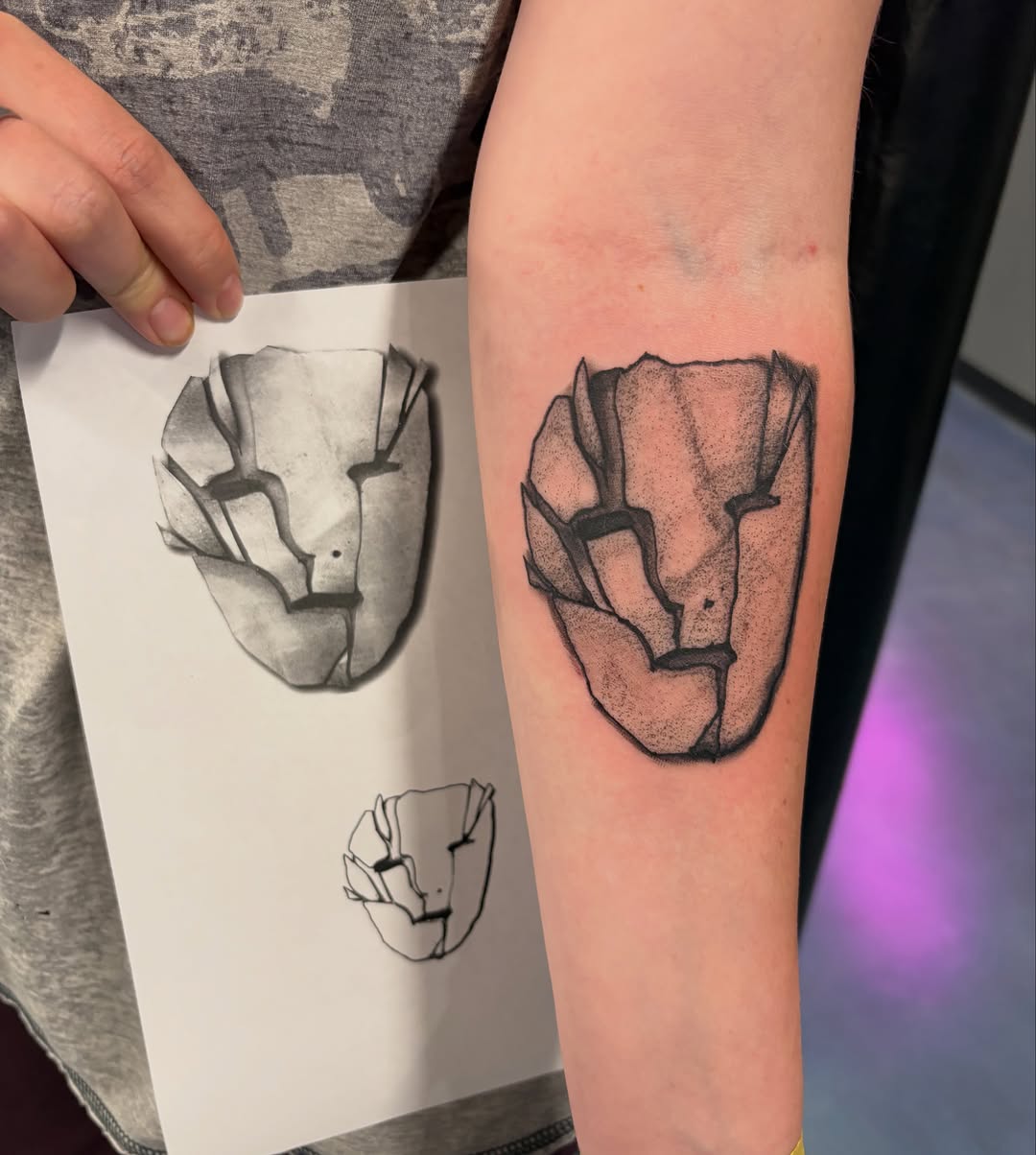 Tattoo by @tacat217 — black_and_grey