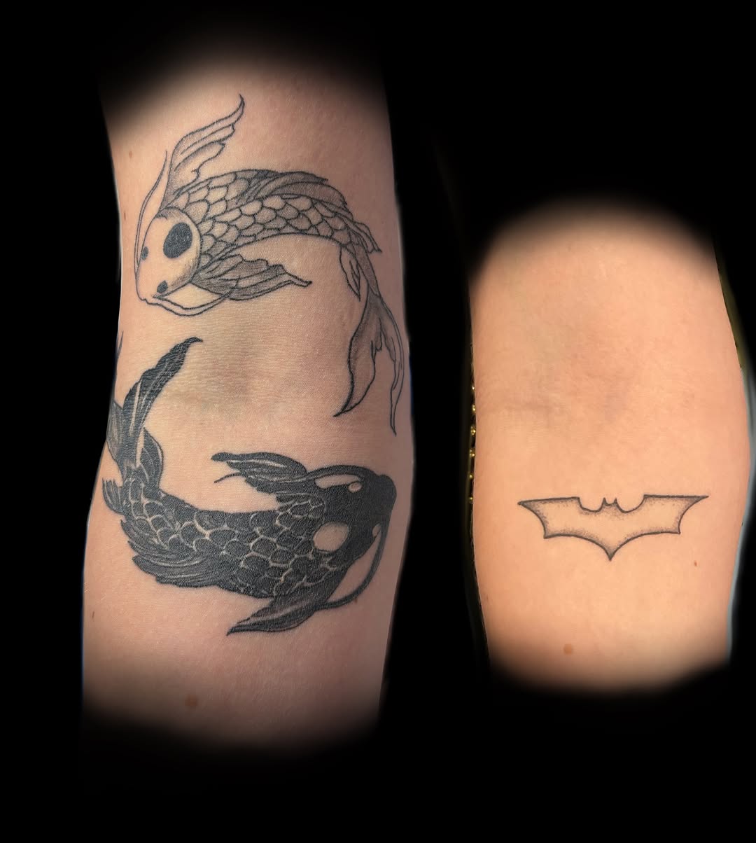 Tattoo by @tacat217 — black_and_grey