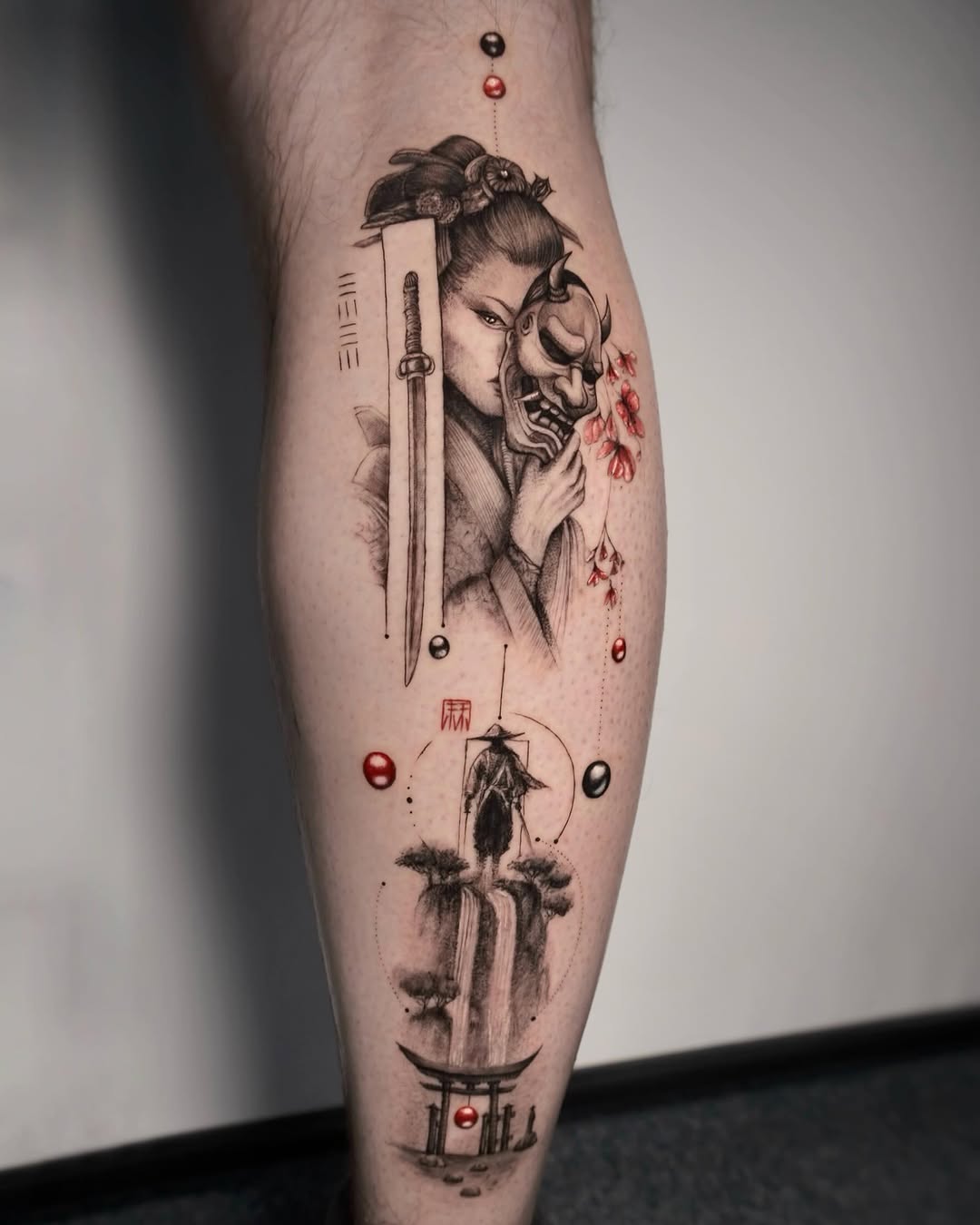 Tattoo by @lilithink โ japanese_irezumi, black_and_grey