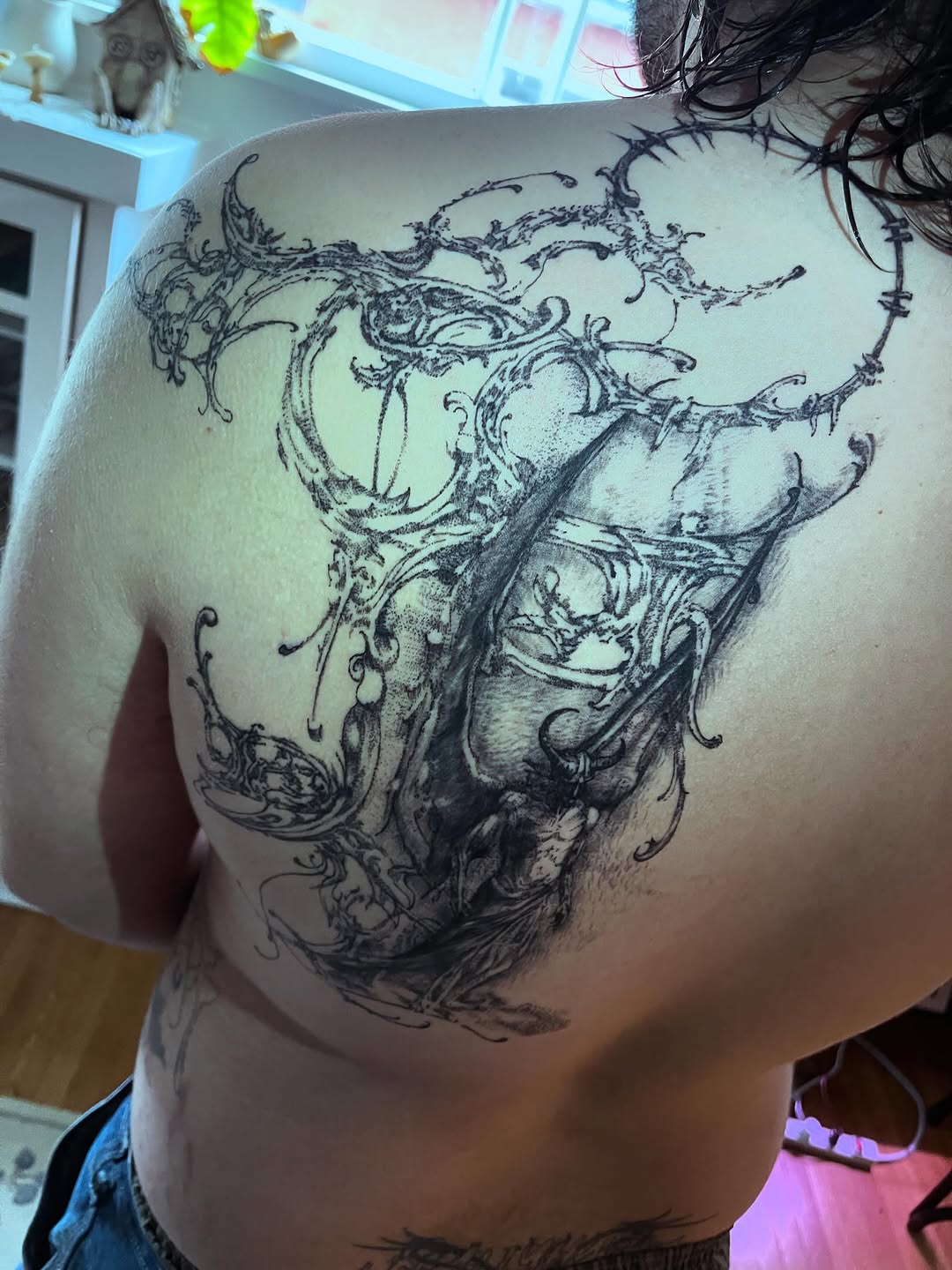 Tattoo by @initiationoftorture — blackwork, illustrative