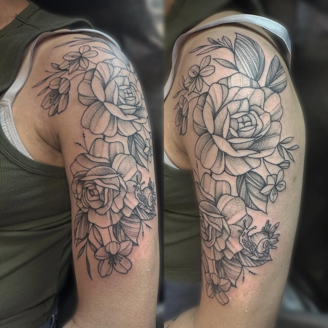 Tattoo by @kelseytattoo β illustrative, black_and_grey