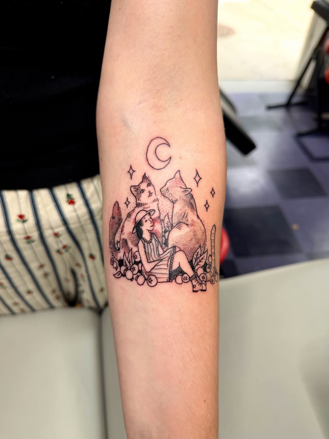 Tattoo by @flatrabbitstudio — illustrative, black_and_grey