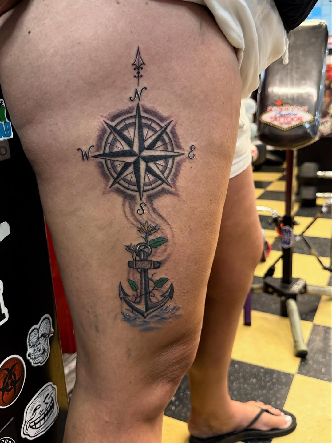 Tattoo by @mighty1one — illustrative, black_and_grey