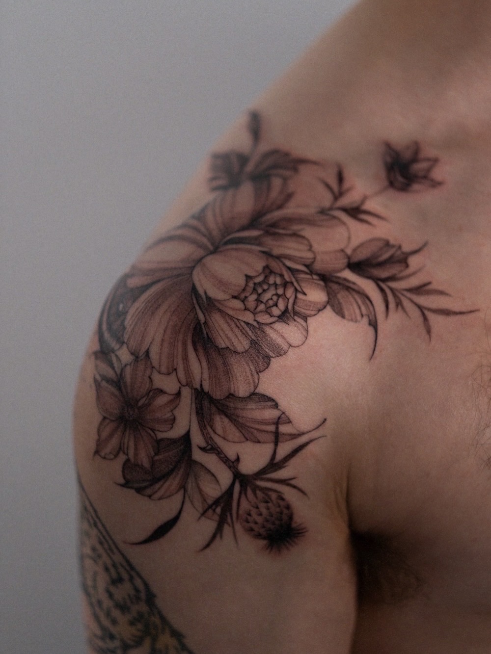 Tattoo by @temple.adorned โ black_and_grey