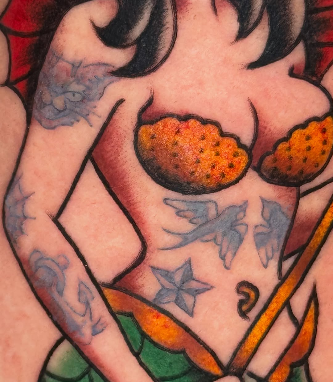 Tattoo by @inkyfruits โ american_traditional, neo_traditional