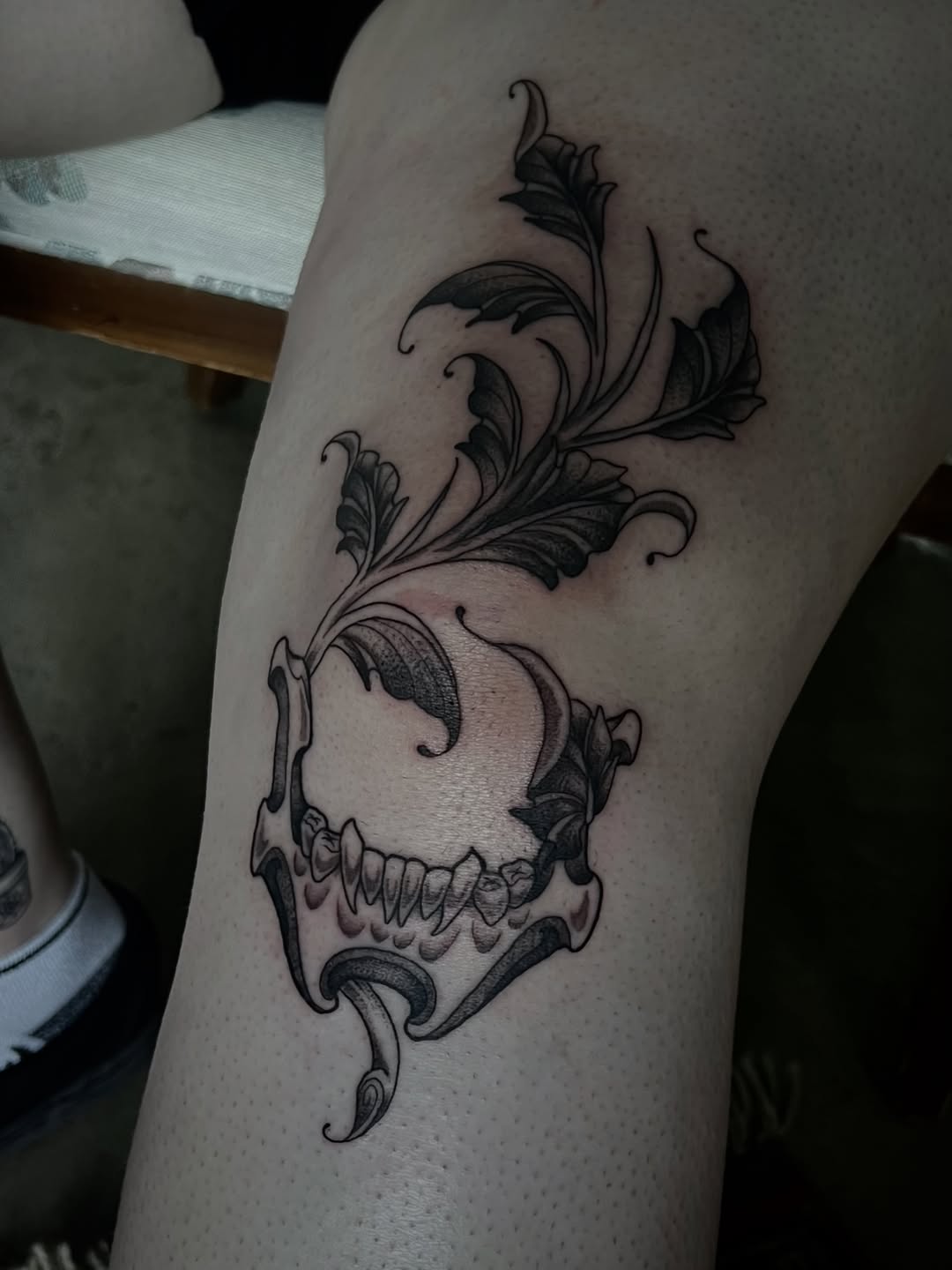 Tattoo by @rachktattoo — black_and_grey, dark_realism
