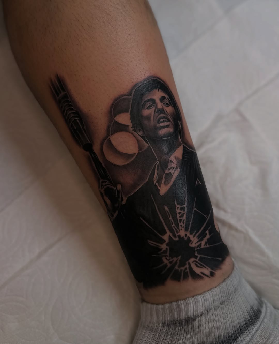 Tattoo by @inkmando — realism, black_and_grey