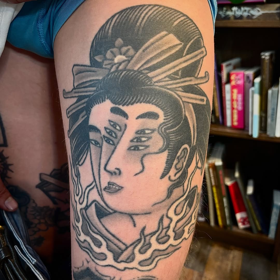 Tattoo by @mason_montgomery — japanese_irezumi, black_and_grey