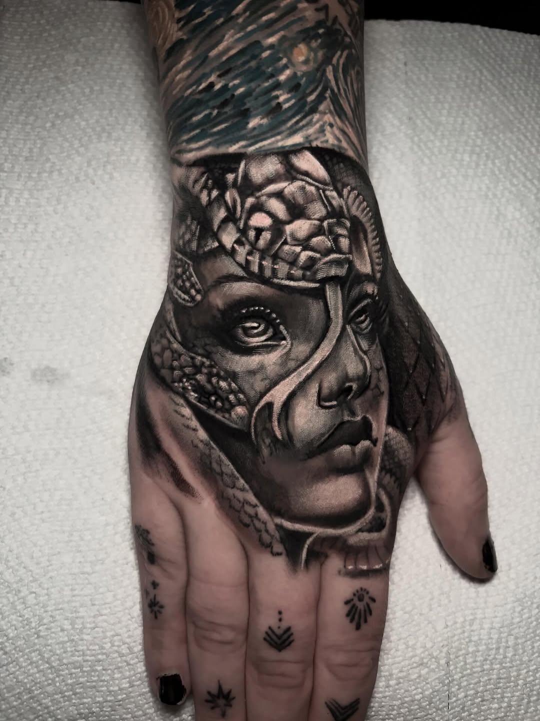 Tattoo by @ashleydenisetattoos β realism, black_and_grey