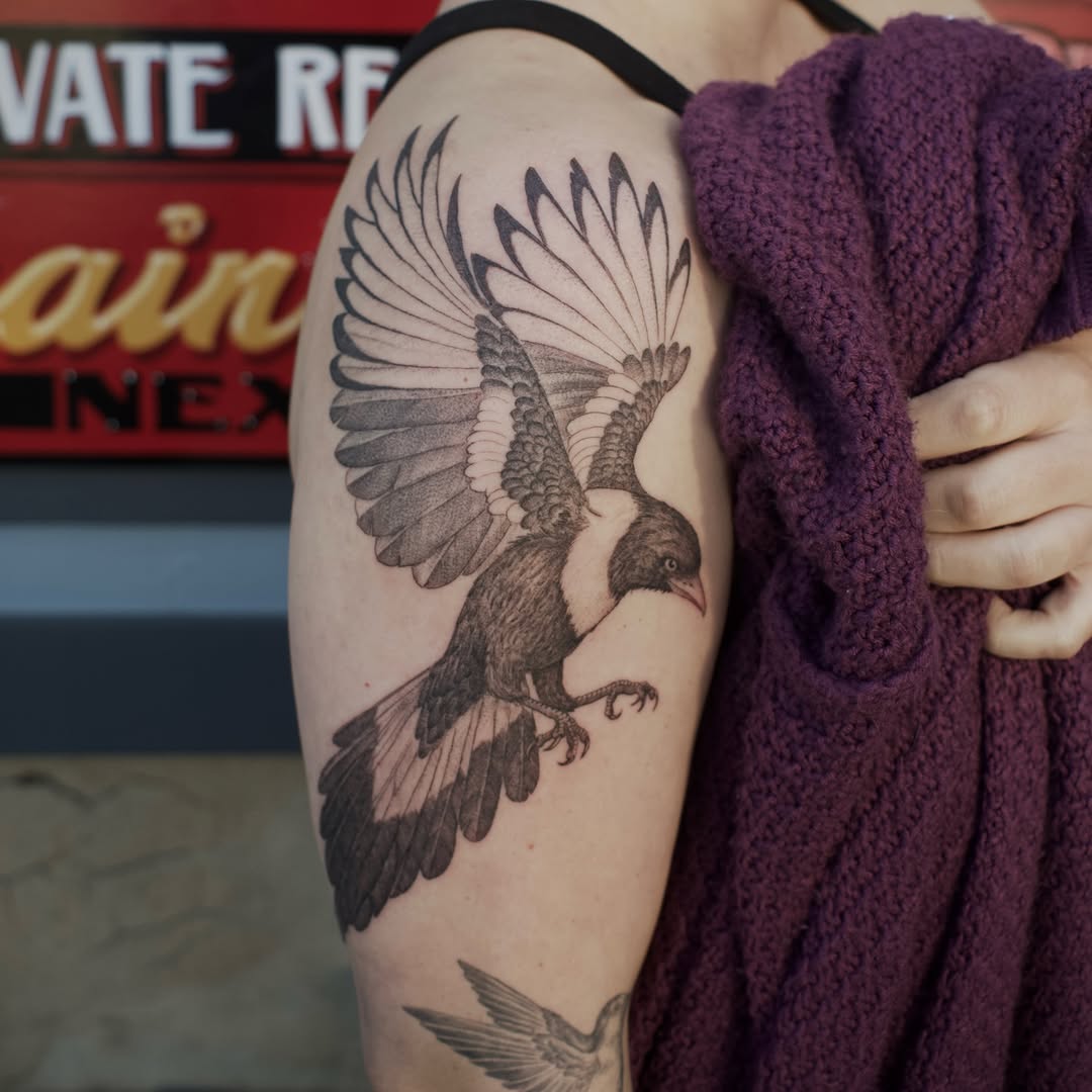 Tattoo by @kevinrotramel — black_and_grey, realism