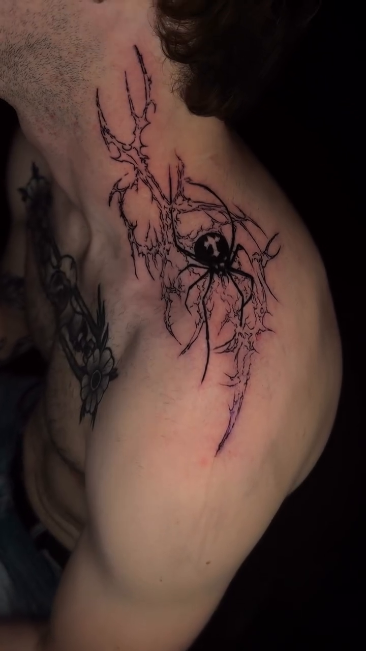 Tattoo by @cybervadik โ illustrative, blackwork
