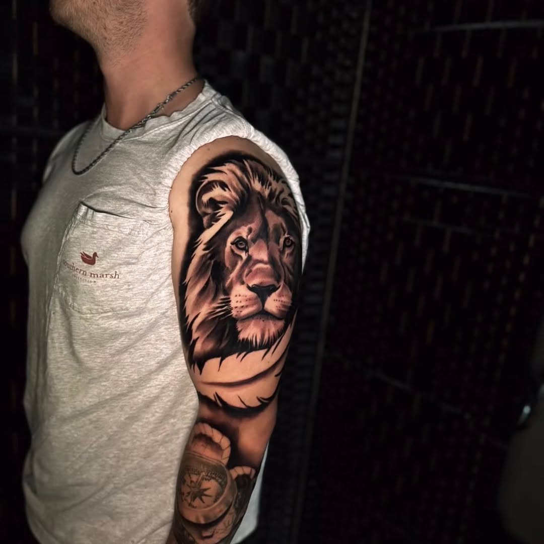 Tattoo by @bretts.ink โ realism, black_and_grey