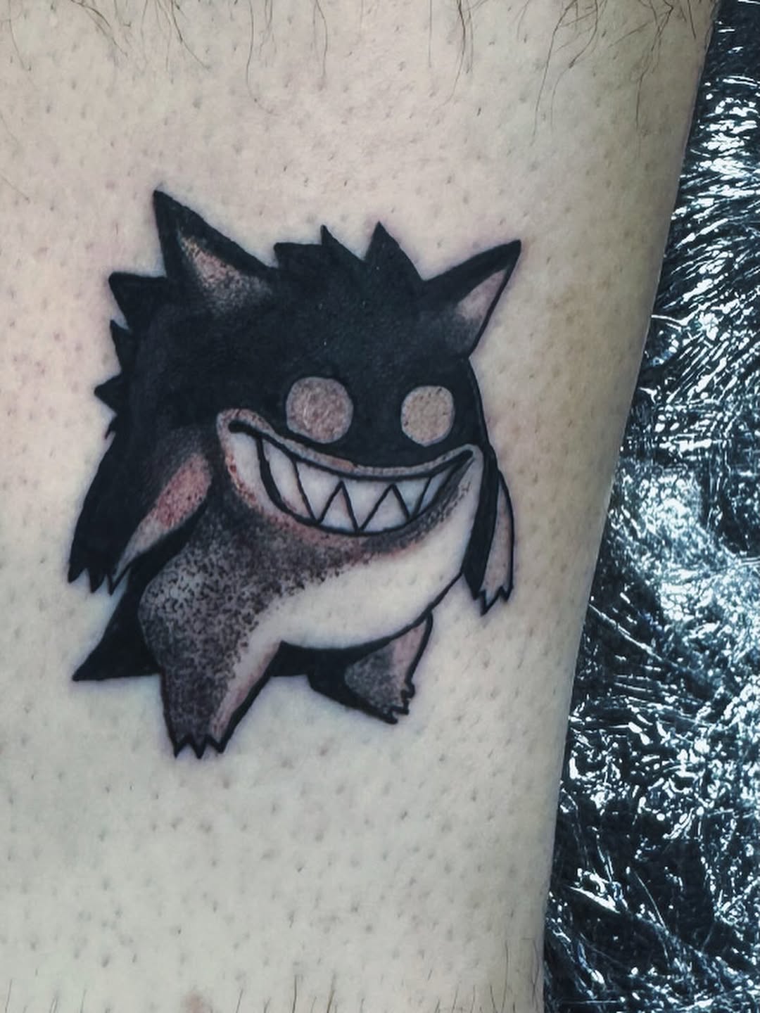 Tattoo by @tattoos_byoso โ anime, black_and_grey