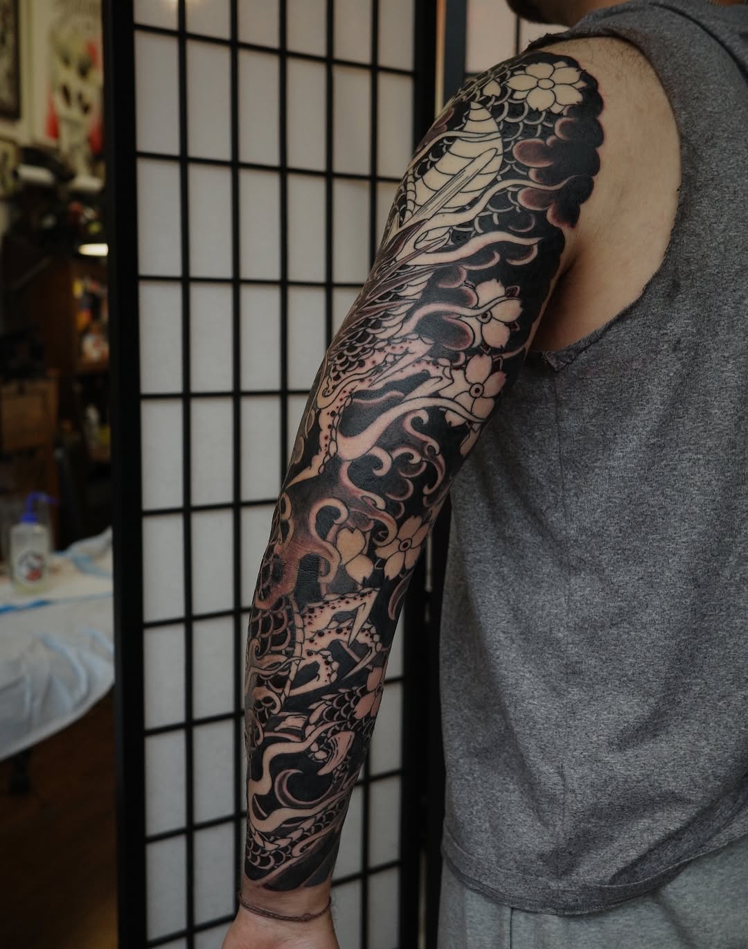Tattoo by @horikenshin — japanese_irezumi, blackwork