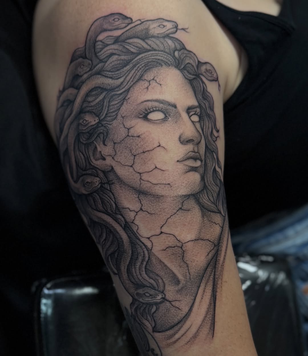 Tattoo by @rikkybobbytattoo โ realism, black_and_grey