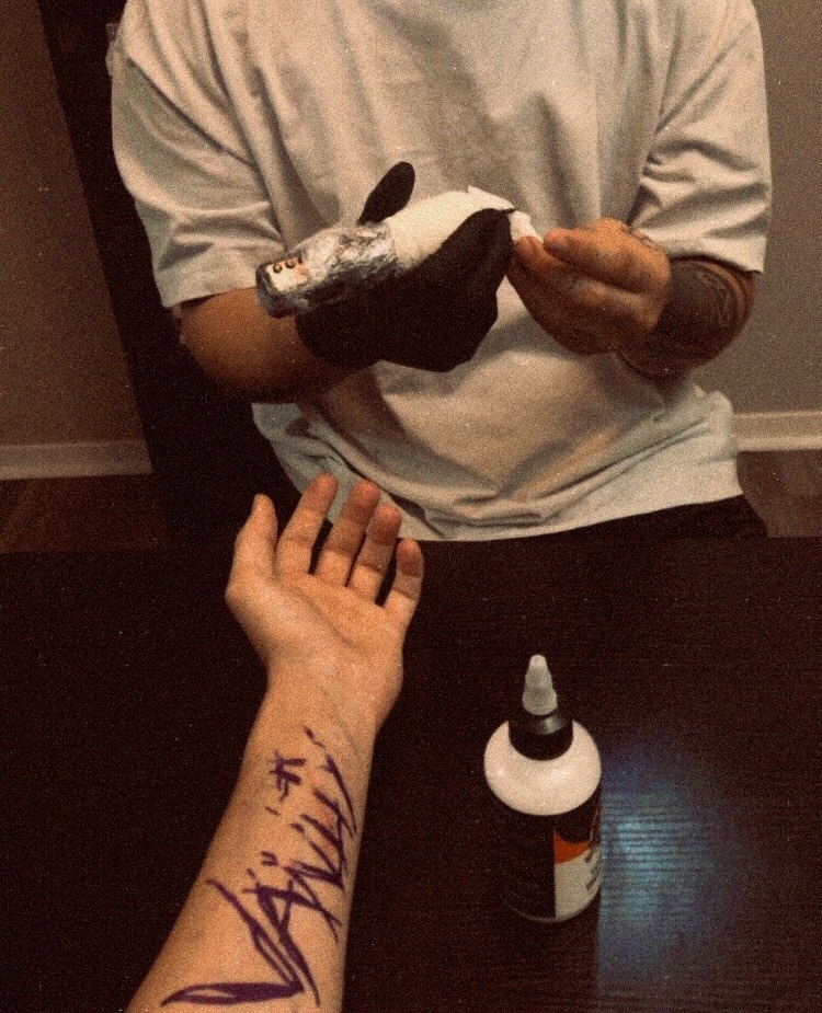 Tattoo by @inkbyduran โ lettering_script, illustrative