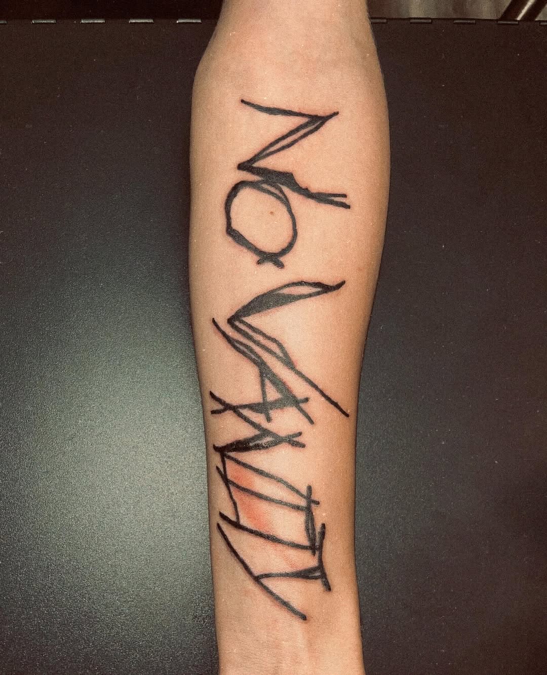 Tattoo by @inkbyduran โ lettering_script, ignorant