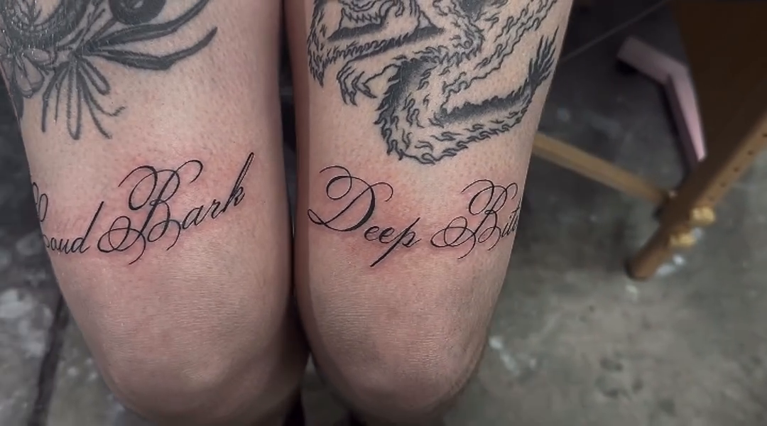 Tattoo by @bluebyrdtattoos — lettering_script, fine_line