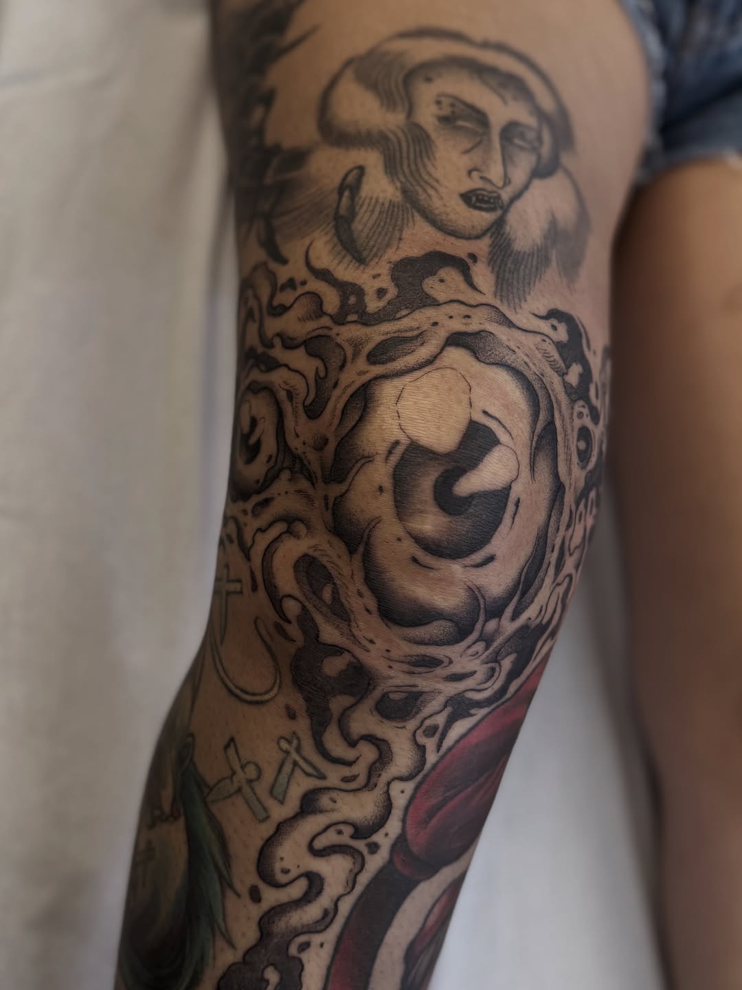 Tattoo by @welpfu β dark_realism, black_and_grey