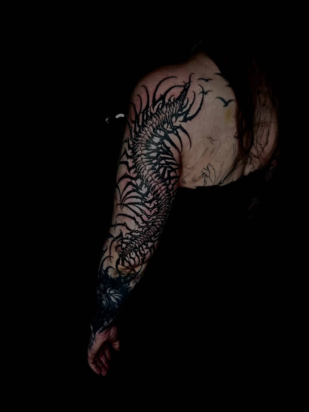 Tattoo by @hellscribe โ blackwork