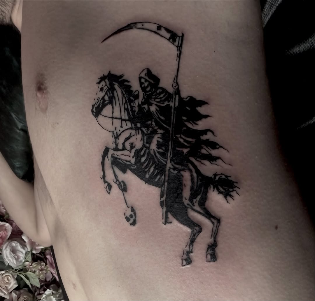 Tattoo by @jordystrange — blackwork, illustrative