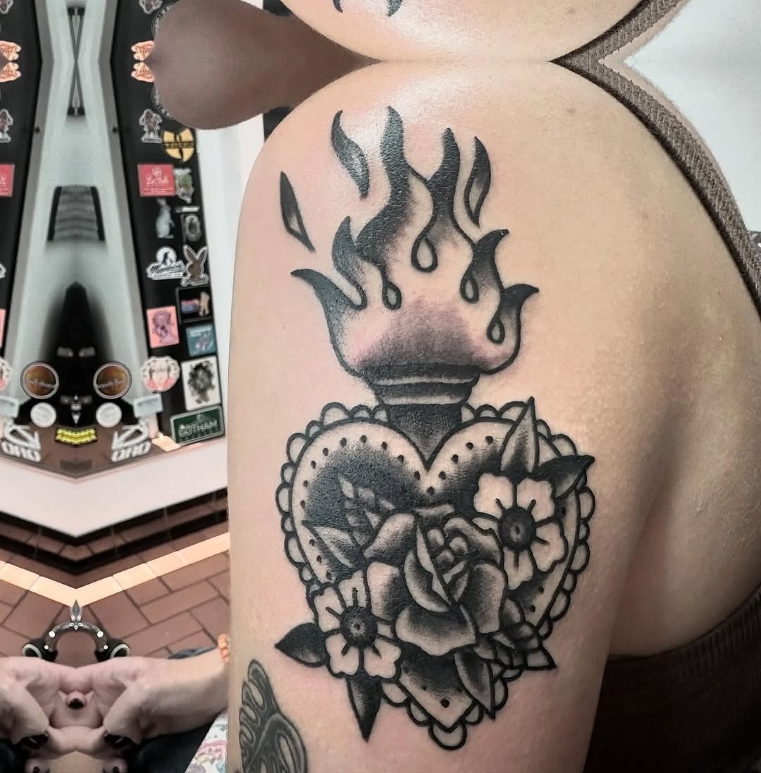 Tattoo by @greyson_heidenreich — american_traditional, black_and_grey