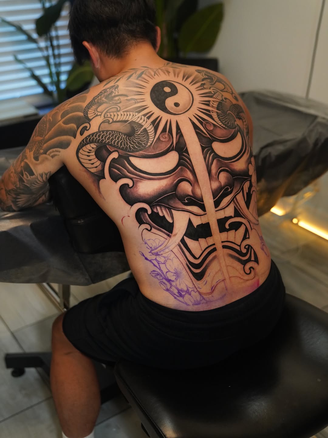 Tattoo by @artemtom — japanese_irezumi, black_and_grey