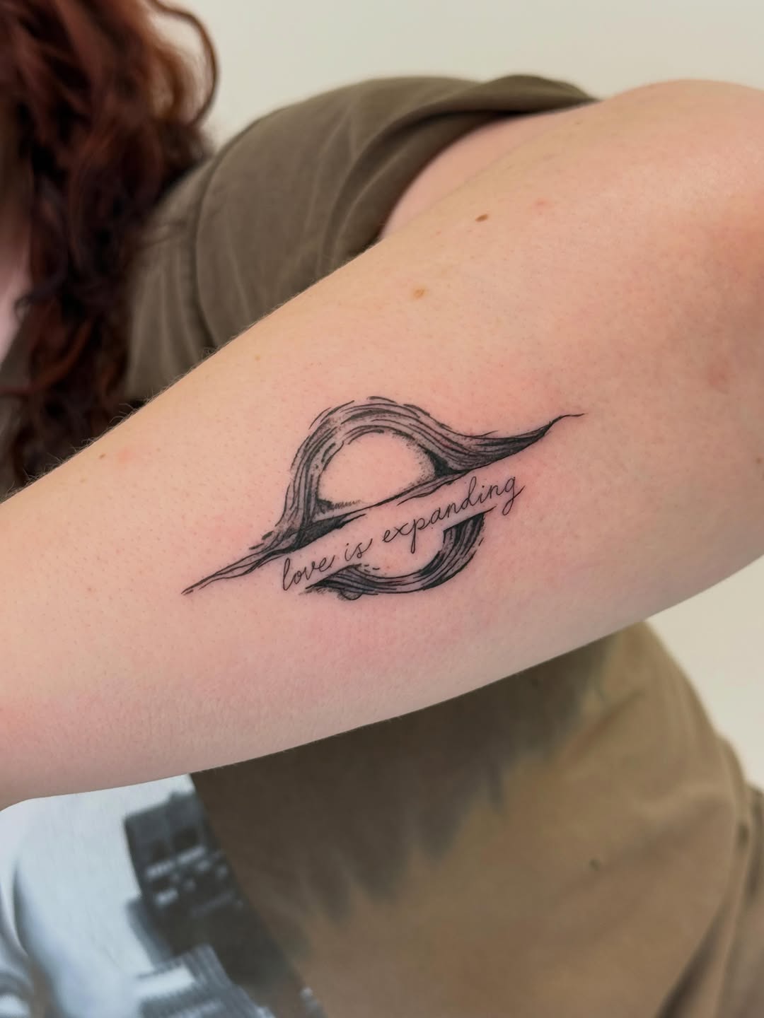 Tattoo by @peachytats.atl โ lettering_script, fine_line