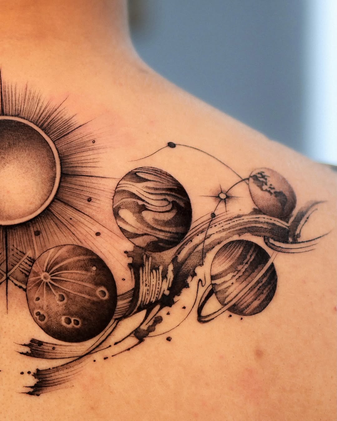 Tattoo by @orca._ink — black_and_grey, dotwork