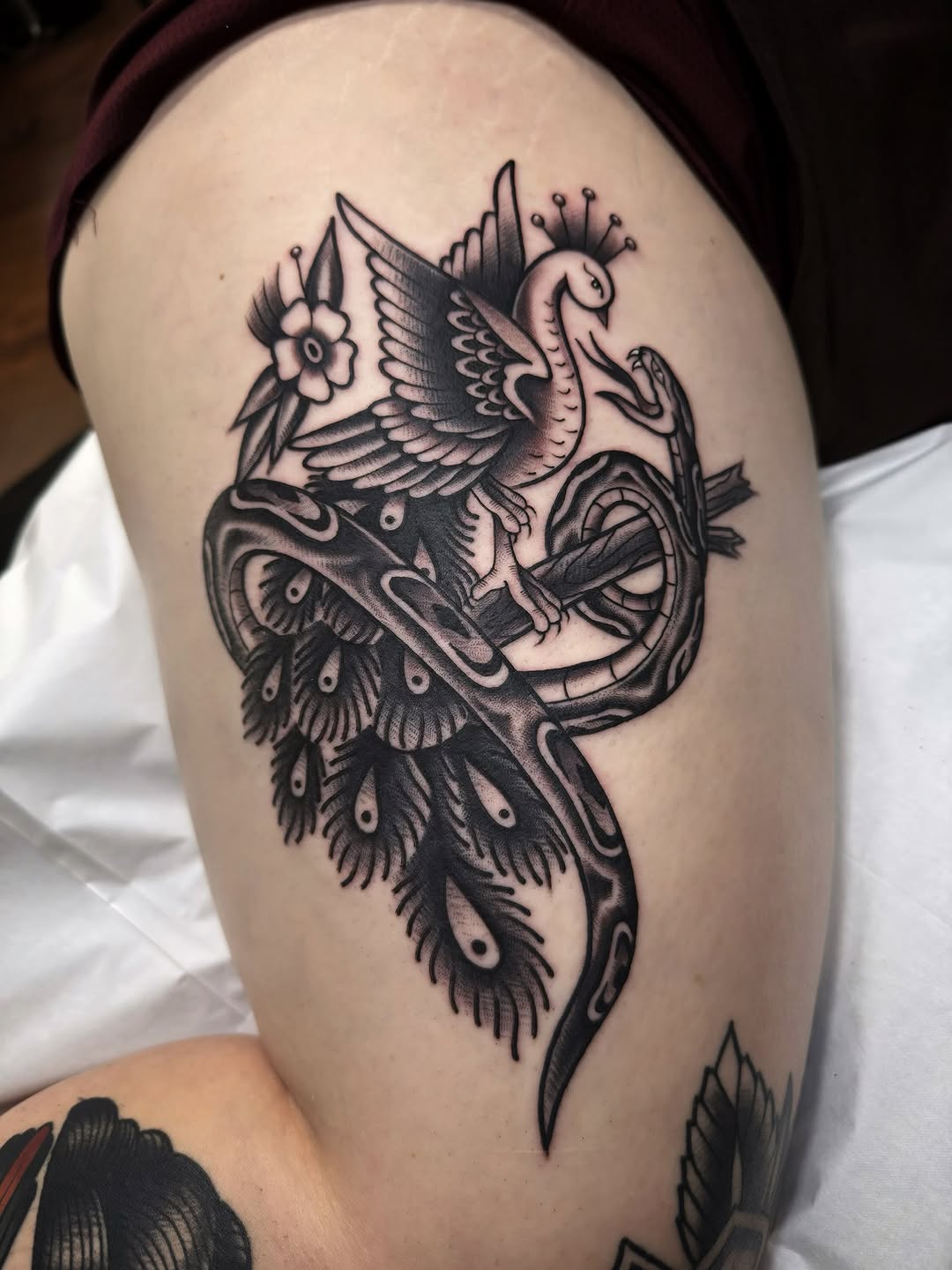 Tattoo by @travstattoos — american_traditional, illustrative