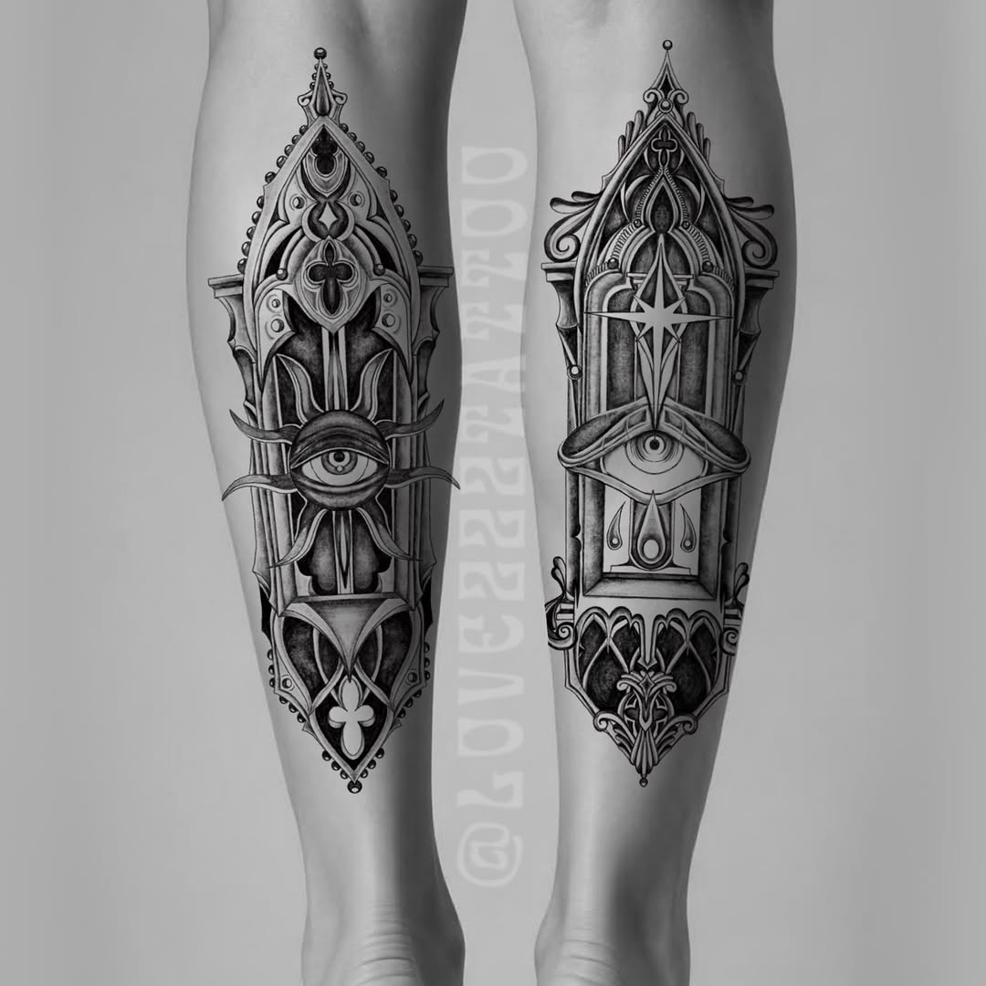 Tattoo by @love222tattoo — blackwork, ornamental