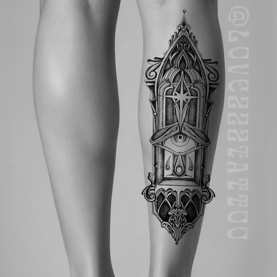 Tattoo by @love222tattoo — blackwork, illustrative