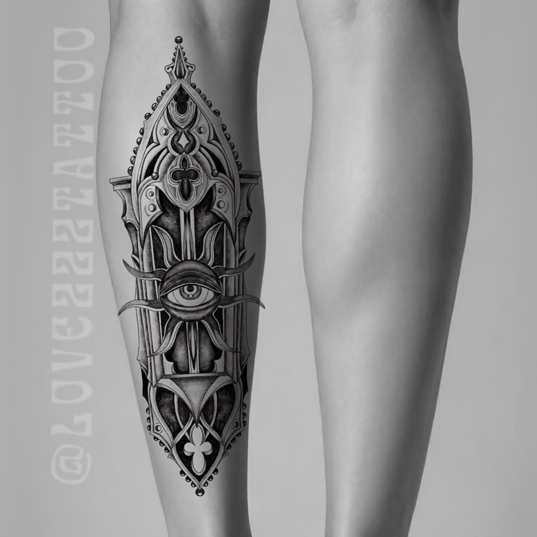 Tattoo by @love222tattoo — blackwork, ornamental