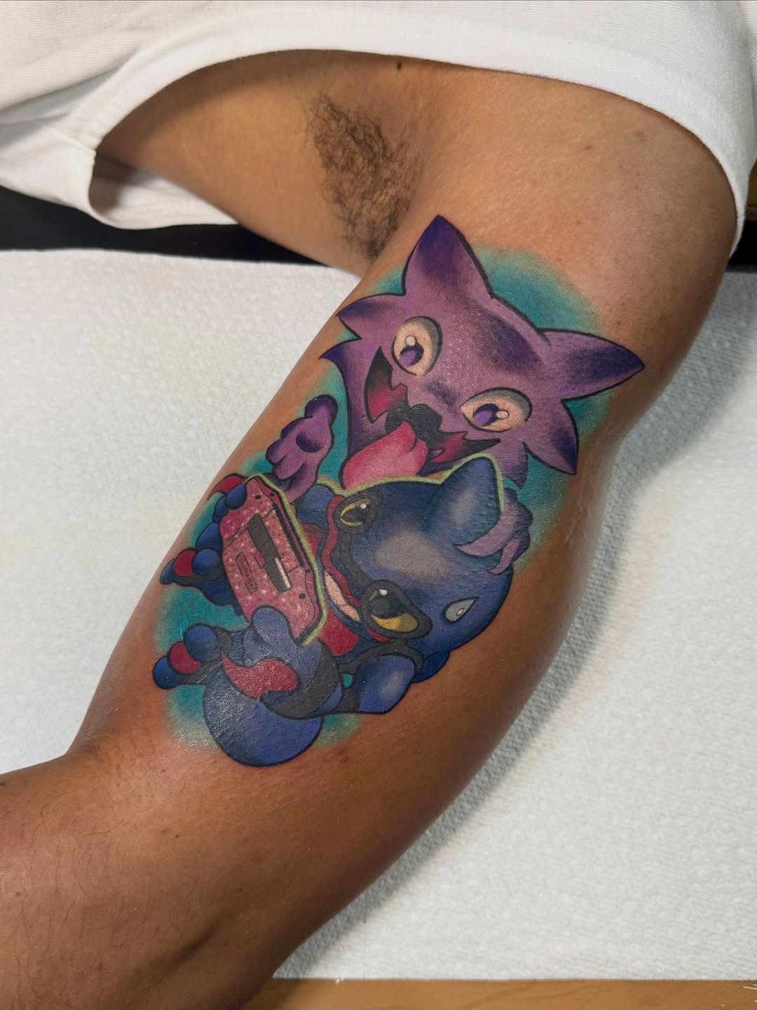 Tattoo by @tader.the.creator — illustrative, anime
